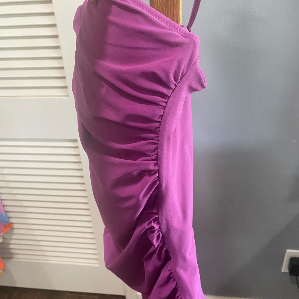 Purple Ruched Tankini Top and skirt bottom - Picture 2 of 9